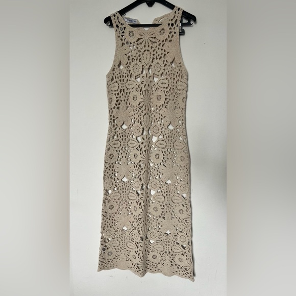 MANGO Elegant Crochet Lace Dress in Cream - Picture 6 of 10